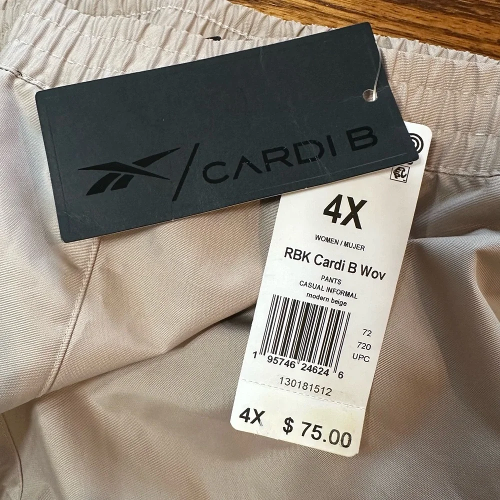 NWT Reebok Cardi B Woven Plus Size 3X Or 4X Casual Informal Tan Pant - Picture 9 of 10